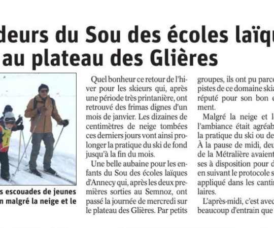 Article dans le Dauphiné !! mars 20021