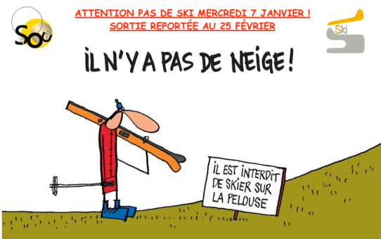 PAS DE SKI MERCREDI 7 JANVIER